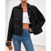 imageBTFBM Leather Jacket Women Fall Clothes 2025 Long Sleeve Button Down Winter Coats Oversized Motorcycle OutwearBlack