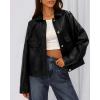 imageBTFBM Leather Jacket Women Fall Clothes 2025 Long Sleeve Button Down Winter Coats Oversized Motorcycle OutwearBlack