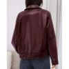 imageBTFBM Leather Jacket Women Fall Clothes 2025 Long Sleeve Button Down Winter Coats Oversized Motorcycle OutwearBurgundy
