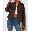 imageBTFBM Leather Jacket Women Fall Clothes 2025 Long Sleeve Button Down Winter Coats Oversized Motorcycle OutwearDark Coffee