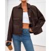 imageBTFBM Leather Jacket Women Fall Clothes 2025 Long Sleeve Button Down Winter Coats Oversized Motorcycle OutwearDark Coffee