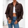 imageBTFBM Leather Jacket Women Fall Clothes 2025 Long Sleeve Button Down Winter Coats Oversized Motorcycle OutwearDark Coffee