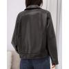 imageBTFBM Leather Jacket Women Fall Clothes 2025 Long Sleeve Button Down Winter Coats Oversized Motorcycle OutwearGrey