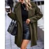 imageBTFBM Women 2025 Winter Faux Fur Coats Lapel Long Sleeve Fuzzy Fleece Outerwear Button Down Sherpa Jackets Fall OutfitsArmy Green