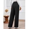 imageBTFBM Womens Pants 2025 Fall Elastic High Waisted Trousers Stretchy Comfy Lounge Palazzo Pant Wide Leg SweatpantsBlack