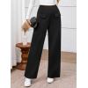 imageBTFBM Womens Pants 2025 Fall Elastic High Waisted Trousers Stretchy Comfy Lounge Palazzo Pant Wide Leg SweatpantsBlack