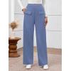imageBTFBM Womens Pants 2025 Fall Elastic High Waisted Trousers Stretchy Comfy Lounge Palazzo Pant Wide Leg SweatpantsBlue