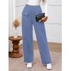 imageBTFBM Womens Pants 2025 Fall Elastic High Waisted Trousers Stretchy Comfy Lounge Palazzo Pant Wide Leg SweatpantsBlue