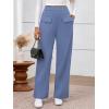 imageBTFBM Womens Pants 2025 Fall Elastic High Waisted Trousers Stretchy Comfy Lounge Palazzo Pant Wide Leg SweatpantsBlue