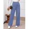 imageBTFBM Womens Pants 2025 Fall Elastic High Waisted Trousers Stretchy Comfy Lounge Palazzo Pant Wide Leg SweatpantsBlue