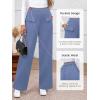 imageBTFBM Womens Pants 2025 Fall Elastic High Waisted Trousers Stretchy Comfy Lounge Palazzo Pant Wide Leg SweatpantsBlue