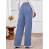 imageBTFBM Womens Pants 2025 Fall Elastic High Waisted Trousers Stretchy Comfy Lounge Palazzo Pant Wide Leg SweatpantsBlue