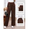 imageBTFBM Womens Pants 2025 Fall Elastic High Waisted Trousers Stretchy Comfy Lounge Palazzo Pant Wide Leg SweatpantsBrown