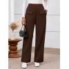 imageBTFBM Womens Pants 2025 Fall Elastic High Waisted Trousers Stretchy Comfy Lounge Palazzo Pant Wide Leg SweatpantsBrown