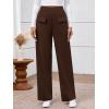 imageBTFBM Womens Pants 2025 Fall Elastic High Waisted Trousers Stretchy Comfy Lounge Palazzo Pant Wide Leg SweatpantsBrown