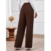 imageBTFBM Womens Pants 2025 Fall Elastic High Waisted Trousers Stretchy Comfy Lounge Palazzo Pant Wide Leg SweatpantsBrown