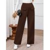 imageBTFBM Womens Pants 2025 Fall Elastic High Waisted Trousers Stretchy Comfy Lounge Palazzo Pant Wide Leg SweatpantsBrown