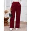 imageBTFBM Womens Pants 2025 Fall Elastic High Waisted Trousers Stretchy Comfy Lounge Palazzo Pant Wide Leg SweatpantsBurgundy