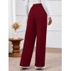 imageBTFBM Womens Pants 2025 Fall Elastic High Waisted Trousers Stretchy Comfy Lounge Palazzo Pant Wide Leg SweatpantsBurgundy