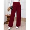 imageBTFBM Womens Pants 2025 Fall Elastic High Waisted Trousers Stretchy Comfy Lounge Palazzo Pant Wide Leg SweatpantsBurgundy