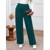imageBTFBM Womens Pants 2025 Fall Elastic High Waisted Trousers Stretchy Comfy Lounge Palazzo Pant Wide Leg SweatpantsDark Blue