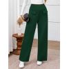 imageBTFBM Womens Pants 2025 Fall Elastic High Waisted Trousers Stretchy Comfy Lounge Palazzo Pant Wide Leg SweatpantsDark Green