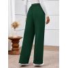 imageBTFBM Womens Pants 2025 Fall Elastic High Waisted Trousers Stretchy Comfy Lounge Palazzo Pant Wide Leg SweatpantsDark Green