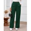 imageBTFBM Womens Pants 2025 Fall Elastic High Waisted Trousers Stretchy Comfy Lounge Palazzo Pant Wide Leg SweatpantsDark Green