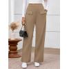imageBTFBM Womens Pants 2025 Fall Elastic High Waisted Trousers Stretchy Comfy Lounge Palazzo Pant Wide Leg SweatpantsKhaki