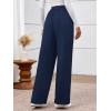 imageBTFBM Womens Pants 2025 Fall Elastic High Waisted Trousers Stretchy Comfy Lounge Palazzo Pant Wide Leg SweatpantsNavy Blue