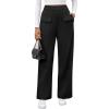 imageBTFBM Womens Pants 2025 Fall Elastic High Waisted Trousers Stretchy Comfy Lounge Palazzo Pant Wide Leg SweatpantsBlack