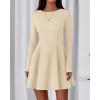 imageBTFBM Fall Dresses for Women 2025 Elegant Classy Flowy A Line Long Sleeve Business Homecoming Cocktail Sweater DressApricot