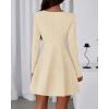imageBTFBM Fall Dresses for Women 2025 Elegant Classy Flowy A Line Long Sleeve Business Homecoming Cocktail Sweater DressApricot