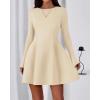 imageBTFBM Fall Dresses for Women 2025 Elegant Classy Flowy A Line Long Sleeve Business Homecoming Cocktail Sweater DressApricot