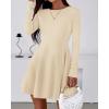 imageBTFBM Fall Dresses for Women 2025 Elegant Classy Flowy A Line Long Sleeve Business Homecoming Cocktail Sweater DressApricot