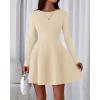 imageBTFBM Fall Dresses for Women 2025 Elegant Classy Flowy A Line Long Sleeve Business Homecoming Cocktail Sweater DressApricot