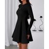 imageBTFBM Fall Dresses for Women 2025 Elegant Classy Flowy A Line Long Sleeve Business Homecoming Cocktail Sweater DressBlack