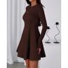 imageBTFBM Fall Dresses for Women 2025 Elegant Classy Flowy A Line Long Sleeve Business Homecoming Cocktail Sweater DressBrown