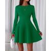 imageBTFBM Fall Dresses for Women 2025 Elegant Classy Flowy A Line Long Sleeve Business Homecoming Cocktail Sweater DressGreen