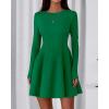 imageBTFBM Fall Dresses for Women 2025 Elegant Classy Flowy A Line Long Sleeve Business Homecoming Cocktail Sweater DressGreen