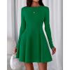imageBTFBM Fall Dresses for Women 2025 Elegant Classy Flowy A Line Long Sleeve Business Homecoming Cocktail Sweater DressGreen