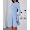 imageBTFBM Fall Dresses for Women 2025 Elegant Classy Flowy A Line Long Sleeve Business Homecoming Cocktail Sweater DressLight Blue