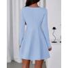 imageBTFBM Fall Dresses for Women 2025 Elegant Classy Flowy A Line Long Sleeve Business Homecoming Cocktail Sweater DressLight Blue