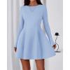 imageBTFBM Fall Dresses for Women 2025 Elegant Classy Flowy A Line Long Sleeve Business Homecoming Cocktail Sweater DressLight Blue