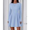 imageBTFBM Fall Dresses for Women 2025 Elegant Classy Flowy A Line Long Sleeve Business Homecoming Cocktail Sweater DressLight Blue