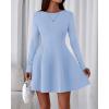 imageBTFBM Fall Dresses for Women 2025 Elegant Classy Flowy A Line Long Sleeve Business Homecoming Cocktail Sweater DressLight Blue