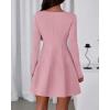imageBTFBM Fall Dresses for Women 2025 Elegant Classy Flowy A Line Long Sleeve Business Homecoming Cocktail Sweater DressPink