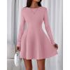imageBTFBM Fall Dresses for Women 2025 Elegant Classy Flowy A Line Long Sleeve Business Homecoming Cocktail Sweater DressPink