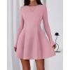 imageBTFBM Fall Dresses for Women 2025 Elegant Classy Flowy A Line Long Sleeve Business Homecoming Cocktail Sweater DressPink