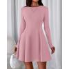 imageBTFBM Fall Dresses for Women 2025 Elegant Classy Flowy A Line Long Sleeve Business Homecoming Cocktail Sweater DressPink